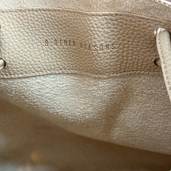 Tan Faux Leather Tote Bag, Minimalist Satchel, Lightweight Shoulder Bag - Picture 7 of 11